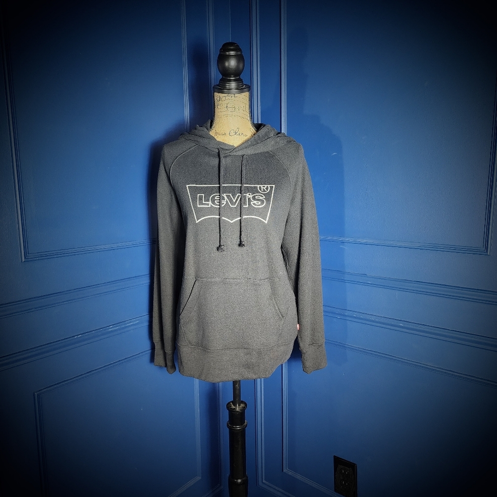 New! Levi's Silver Glitter Logo Hoodie - Black